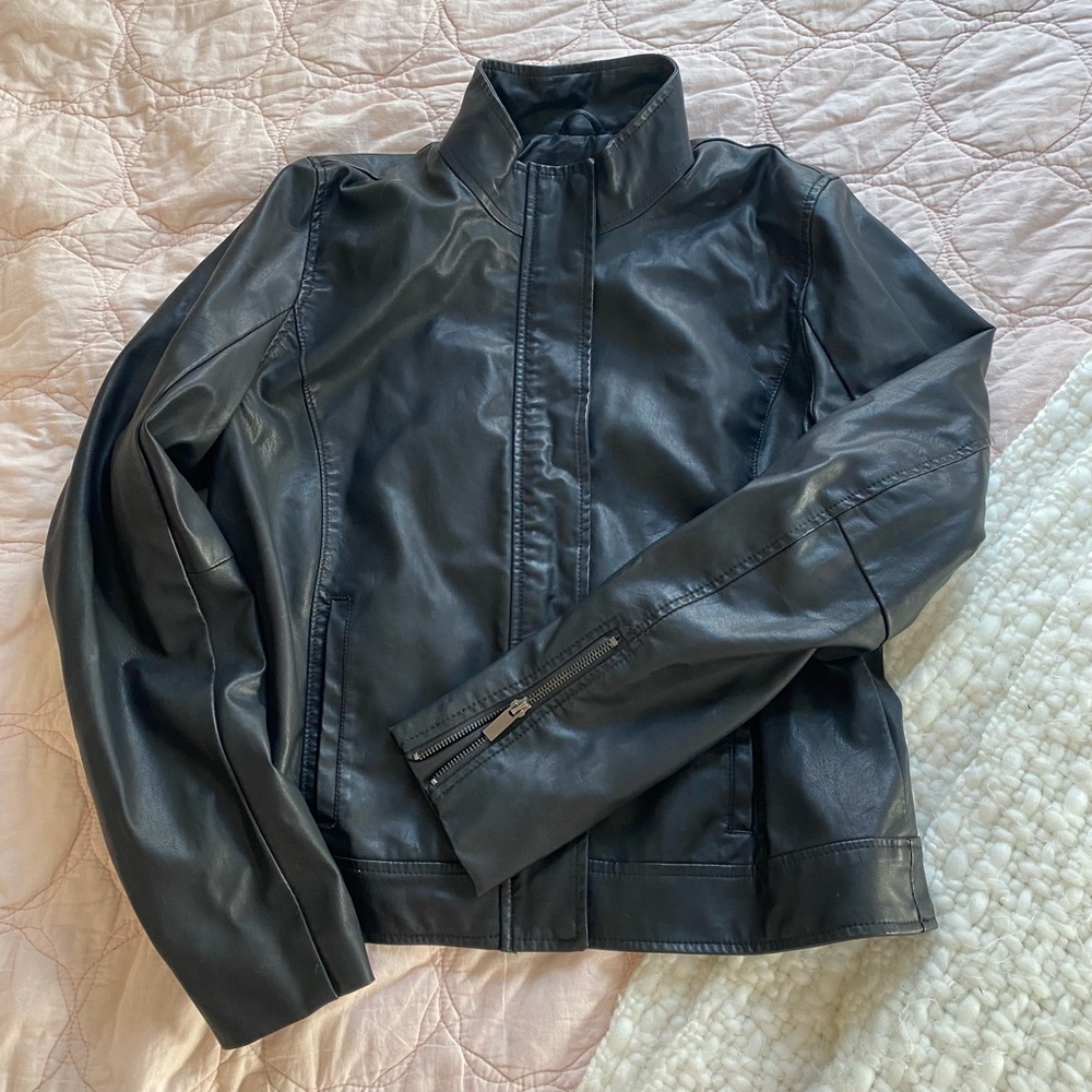 Black Vegan Leather Jacket!